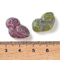 手作りランプワークビーズ  フクロウ  ゴールドライン入り  ミックスカラー  16.5x17.5x7mm  穴：1.2mm&nbsp;LA-CBA4A8C-08