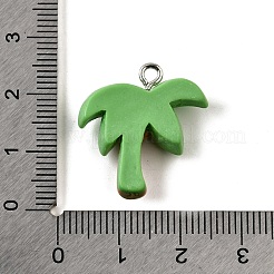 夏をテーマにした樹脂ペンダント  プラチナ鉄ループ付き  ココヤシの木  22x22.5x6.5mm  穴：2mm&nbsp;CRES-D307-09P-C