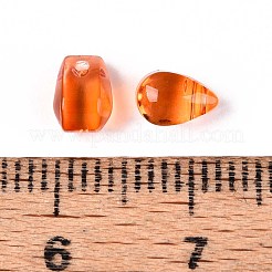 ガラスビーズ  ティアドロップ  チョコレート  6x4x4mm  穴：1mm&nbsp;GLAA-D303-02D