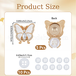 Alloy & Enamel & Rhinestone Cufflinks&nbsp;BUTT-CP0001-15A