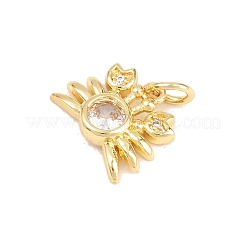 Brass Micro Pave Clear Cubic Zirconia Pendants&nbsp;KK-H273-36B-G
