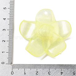 不透明樹脂ペンダント  ABSの模造パールと  花  シャンパンイエロー  42x44x11.5mm  穴：2.3mm&nbsp;FIND-M035-03E