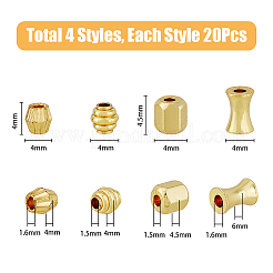 80Pcs 4 Style Brass Beads&nbsp;KK-DC0002-97
