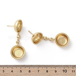 Brass Micro Pave Cubic Zirconia Stud Earrings Findings&nbsp;KK-R215-05G
