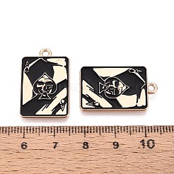 ハロウィーンをテーマにした合金とエナメルのペンダント  ライトゴールド  長方形  26x17x1mm  穴：1.8mm&nbsp;ENAM-T021-30D-02