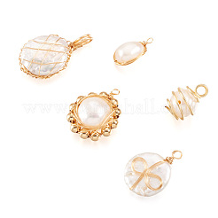 10Pcs 5 Style Natural Baroque Pearl Keshi Pearl Pendants&nbsp;FIND-PJ0001-13