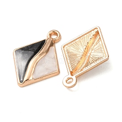 合金エナメルチャーム  菱形チャーム  ゴールドカラー  22.5x16x3mm  穴：1.6mm&nbsp;FIND-K030-02C-G
