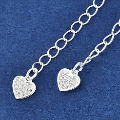 Brass Micro Pave Cubic Zirconia Ends with Chains&nbsp;KK-U043-03S