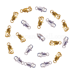 真鍮カニカン  丸カン付き  ゴールデン＆シルバー  18x6mm  穴：3mm  2色  10個/カラー  20個/箱&nbsp;KK-CJ0001-35