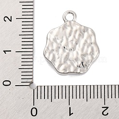 合金ペンダント  花を持つポリゴン  プラチナ  19x16x2.5mm  穴：2mm&nbsp;FIND-U007-07P
