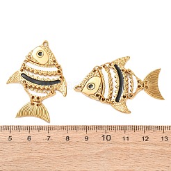 304ステンレススチールエナメルビッグペンダント  魚のチャーム  イオンプレーティング（ip）  18KGP本金メッキ  ホワイト  52x34x4.5mm  穴：1.2mm&nbsp;STAS-Z193-09G-02