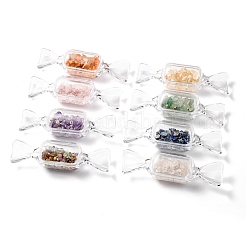 1360 個 8 スタイルの天然ミックスストーンチップビーズ  穴なし/ドリルなし  透明なプラスチックのキャンディーボックス付き  2~8x2~4mm  約170個/スタイル&nbsp;G-YW0001-26