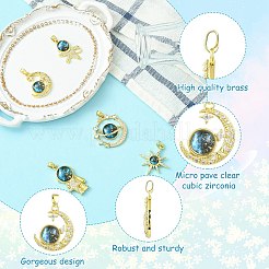 5Pcs 5 Styles Brass Micro Pave Cubic Zirconia Pendants&nbsp;KK-CJ0003-57