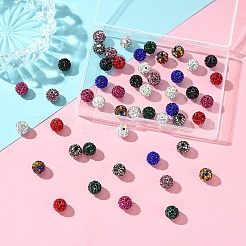 50Pcs 10 Colors Pave Disco Ball Beads&nbsp;FIND-YW0005-51