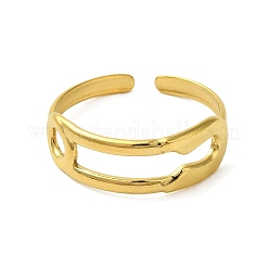 304ステンレススチールカフリング  ユニセックスミニマリストデザイン  18KGP本金メッキ  内径：18mm  ワイド：9.5mm&nbsp;LS-RJEW-Q820-01E