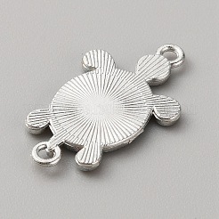 合金エナメルコネクタチャーム  タートルリンク  プラチナ  マリンブルー  27.5x15.5x2mm  穴：1.4mmと1.6mm&nbsp;ENAM-WH0061-47C