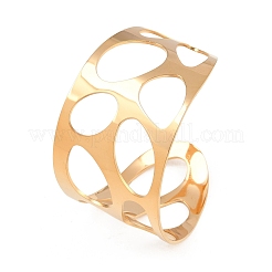 Hollow 304 Stainless Steel Cuff Bangles for Women&nbsp;BJEW-T028-01G