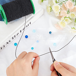 DIYジュエリーキット  1ロールの黒い綿のストレッチスレッドを含む  はさみ  ブラック  0.5mm  約240m /ロール&nbsp;DIY-GF0004-43A