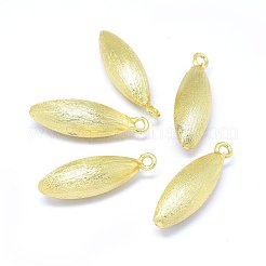 真鍮チャーム  ライス  18KGP本金メッキ  26.5x8mm  穴：2mm&nbsp;KK-F764-07G