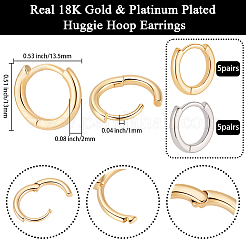 10 Pairs 2 Colors Brass Huggie Hoop Earrings&nbsp;EJEW-BBC0002-20