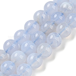 天然石ブルーレースアゲートビーズ連売り  ラウンド  グレードA  ライラック  6mm  穴：1mm&nbsp;G-G099-6mm-23