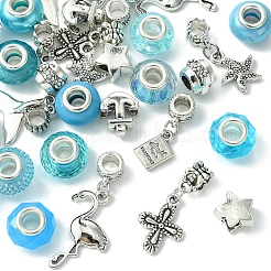 DIY Ocean Theme Alloy & Brass European Style Bracelet Making Kits&nbsp;DIY-FS0007-24