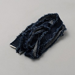 1.7ヤードデニム生地リボン  衣類の装飾用  ミッドナイトブルー  1-5/8インチ（40mm）&nbsp;LS-DIY-WH0060-42C