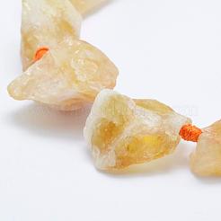 天然石シトリンビーズ連売り  ナゲット  18~37x12~30mm  穴：2mm  約16~17個/連  16.5インチ〜17.3インチ（42~44cm）&nbsp;G-K203-63
