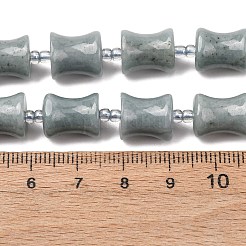 天然ミャンマー翡翠ビーズ連売り  竹の棒  シードビーズで  12x10mm  穴：1.4mm  約23個/連  14.17''（36センチメートル）&nbsp;G-Z155-A01-01