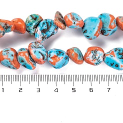 ナチュラルインペリアルジャスパービーズ連売り  染め  ナゲット  ダークオレンジ  4~19x9.5~19x6~12.5mm  穴：1~1.2mm  約38~41個/連  15.35~15.55''（39~39.5センチメートル）&nbsp;G-B083-C02-01