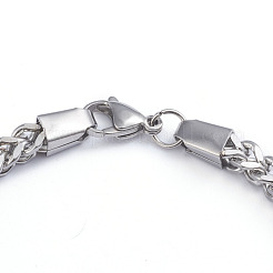 Tarnish Resistant Unisex 304 Stainless Steel Wheat Chain&nbsp;SJEW-L198-001P