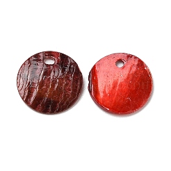 Spray Painted Natural Akoya Shell Charms&nbsp;X-SHEL-F007-15A