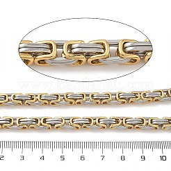 201 ステンレススチール製ビザンチンチェーン  溶接されていない  ゴールデン·ステンレス鋼色  6x6mm&nbsp;SA-CBA46AF-02C-PG