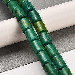 合成ターコイズビーズ連売り  列  染め  濃い緑  12x8mm  穴：1.2mm  約32個/連  15.35インチ（39cm）&nbsp;G-C101-P01-01