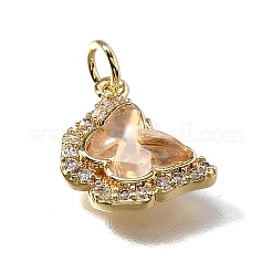 Brass Micro Pave Cubic Zirconia Pendants&nbsp;KK-Q043-03G-03