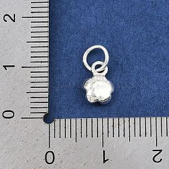 スターリングシルバーの花チャーム925個  丸カン付き  銀  8.5x6x2.5mm  穴：3.5mm&nbsp;STER-K183-14S