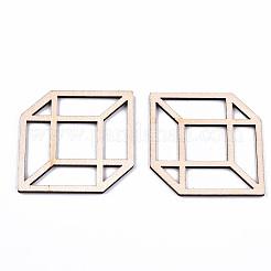 Unfinished Natural Poplar Wood Pendants&nbsp;WOOD-S045-116