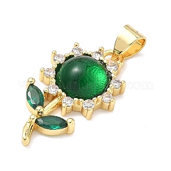 Brass Micro Pave Cubic Zirconia Pendants&nbsp;KK-H539-12G-02