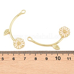 真鍮製エナメルペンダント  花のチャーム  カドミウムフリー＆鉛フリー  ラックめっき  長持ちメッキ  18KGP本金メッキ  39x22.5x4mm  穴：3x2mm&nbsp;KK-Z151-08G