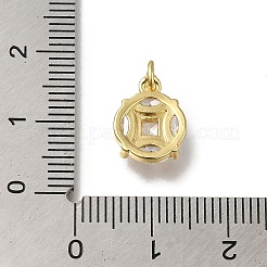 Rack Plating Brass Micro Pave Cubic Zirconia Pendants&nbsp;KK-G500-21G