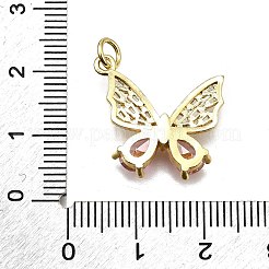 Rack Plating Brass Micro Pave Cubic Zirconia Pendants&nbsp;KK-D343-05G