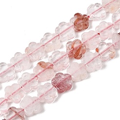 Natural Red Hematoid Quartz/Ferruginous Quartz Beads Strands&nbsp;G-B138-C19-01