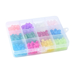 480Pcs 12 Colors Baking Paint Imitation Jade Glass Round Bead Strands&nbsp;DGLA-FS0001-01