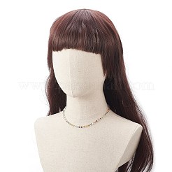 天然水晶 & ガラスシードビーズ女性用ビーズネックレス  304ステンレススチール留め具付き  ステンレス鋼色  14.69インチ（37.3cm）  4.5mm&nbsp;NJEW-JN04262