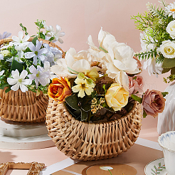 Wicker Baskets with Handle&nbsp;FIND-WH0139-894