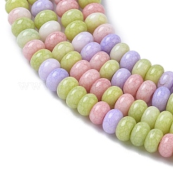 グラデーション染めガラスビーズ連売り  イミテーション翡翠  ロンデル  黄緑  4.5x2.5~3mm  穴：0.7mm  約143個/連  14.76~14.84インチ（37.5~37.7cm）&nbsp;GLAA-C043-01D