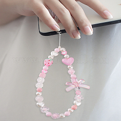 1Pc Resin Beaded Mobile Phone Lanyard Wrist Strap&nbsp;AJEW-LP0004-38
