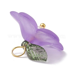 透明なアクリルパーツ  花  ミックスカラー  14x20x19.5mm  穴：2.8mm  6個/セット&nbsp;PALLOY-JF02490
