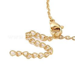 Brass Pave Cubic Zirconia Flat Round with Star Pendant Necklaces for Women&nbsp;NJEW-S429-02G-02