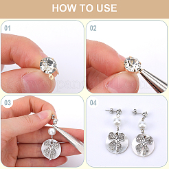 160Pcs 4 Size Alloy Crystal Rhinestone Stud Earring Finding&nbsp;ALRI-SP0001-01P